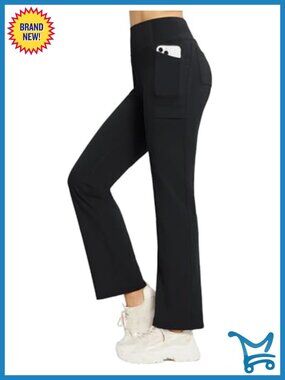 Fleece Lined Thermal Winter Pants High Rise Bootcut with Pockets